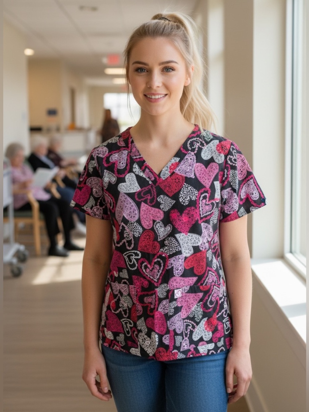 SCRUB PEACHES Uniform Top